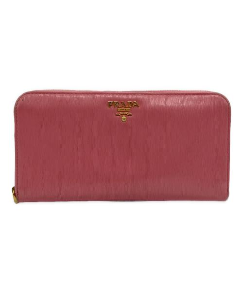 PRADA（プラダ）PRADA (プラダ) ラウンドファスナー財布 ピンクの古着・服飾アイテム