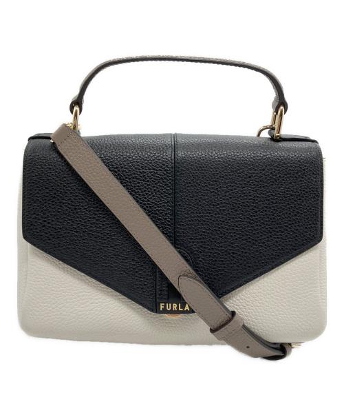 FURLA（フルラ）FURLA (フルラ) 2WAYバッグ ブラック×ホワイトの古着・服飾アイテム