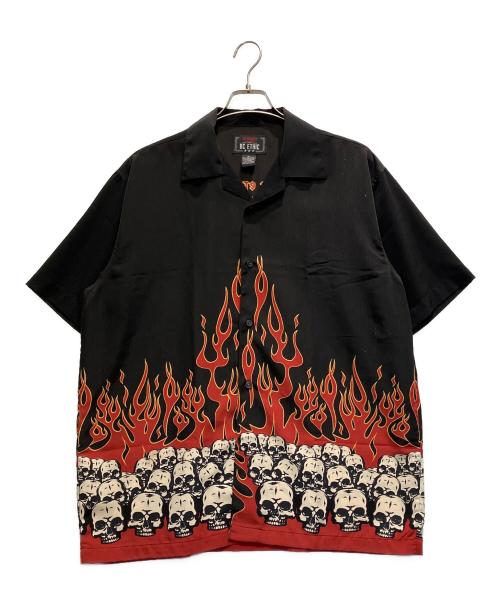 BC ETHIC（ビーシーエシック）BC ETHIC (ビーシーエシック) LA ROCKA (ラ ロッカ) 半袖シャツ ブラック サイズ:Mの古着・服飾アイテム