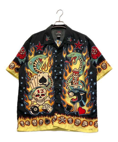 BC ETHIC（ビーシーエシック）BC ETHIC (ビーシーエシック) LA ROCKA (ラ ロッカ) 半袖シャツ ブラック サイズ:Lの古着・服飾アイテム