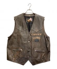 HARLEY-DAVIDSON（ハーレーダビッドソン）の古着「レザーベスト」｜ブラウン