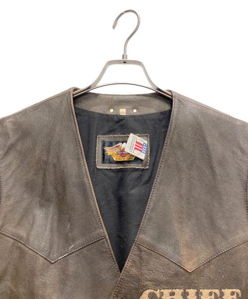 HARLEY-DAVIDSON（ハーレーダビッドソン）HARLEY-DAVIDSON (ハーレーダビッドソン) レザーベスト ブラウン サイズ:XLの古着・服飾アイテム