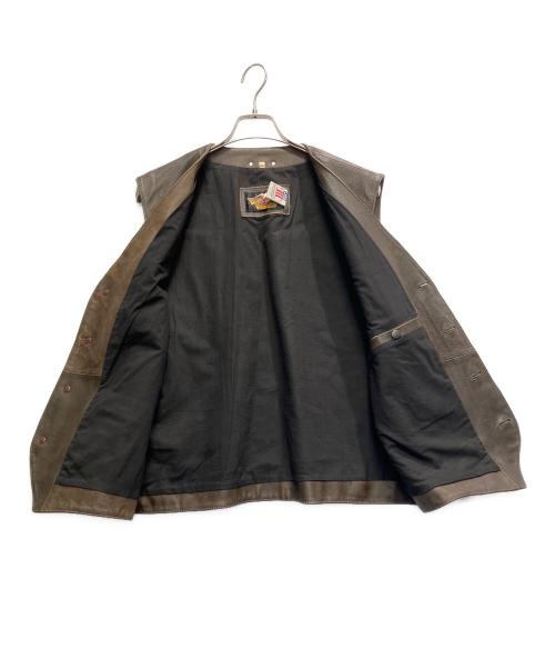 HARLEY-DAVIDSON（ハーレーダビッドソン）HARLEY-DAVIDSON (ハーレーダビッドソン) レザーベスト ブラウン サイズ:XLの古着・服飾アイテム