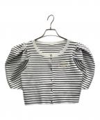 Snidel×Chacottスナイデル×チャコット）の古着「半袖ニット」｜ホワイト×ブラック