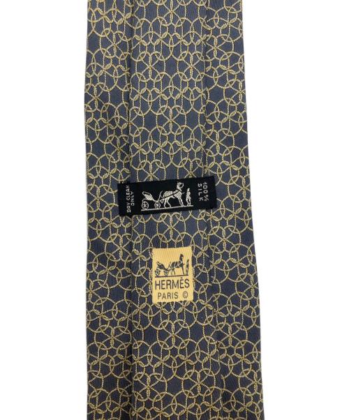 HERMES（エルメス）HERMES (エルメス) シルクネクタイ グレー×イエロー サイズ:不明の古着・服飾アイテム