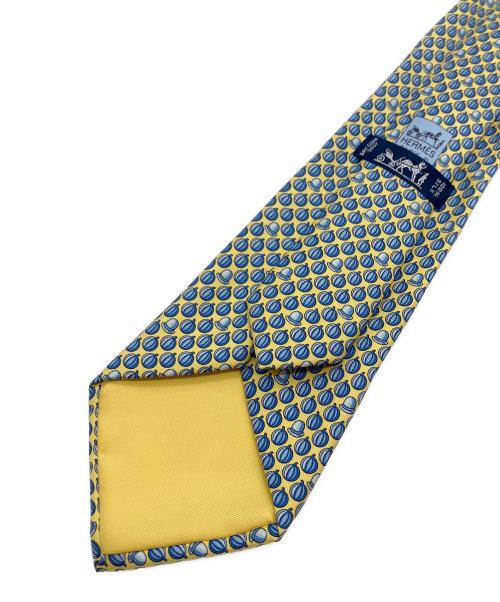 HERMES（エルメス）HERMES (エルメス) シルクネクタイ イエロー×ブルー サイズ:不明の古着・服飾アイテム