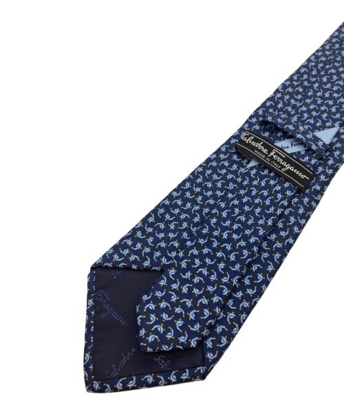 Salvatore Ferragamo（サルヴァトーレ フェラガモ）Salvatore Ferragamo (サルヴァトーレ フェラガモ) ネクタイ ネイビー×ブルー サイズ:不明の古着・服飾アイテム