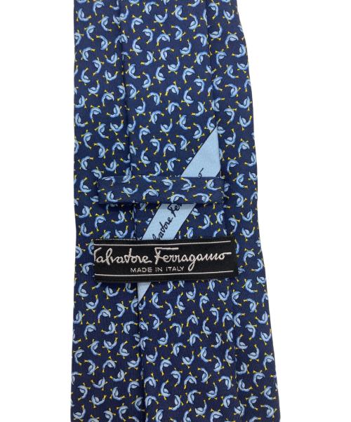 Salvatore Ferragamo（サルヴァトーレ フェラガモ）Salvatore Ferragamo (サルヴァトーレ フェラガモ) ネクタイ ネイビー×ブルー サイズ:不明の古着・服飾アイテム