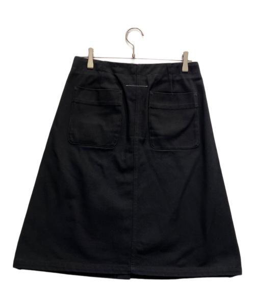 MM6 Maison Margiela（エムエムシックスメゾンマルジェラ）MM6 Maison Margiela (エムエムシックスメゾンマルジェラ) フロントボタンラップデニムスカート ブラック サイズ:42の古着・服飾アイテム