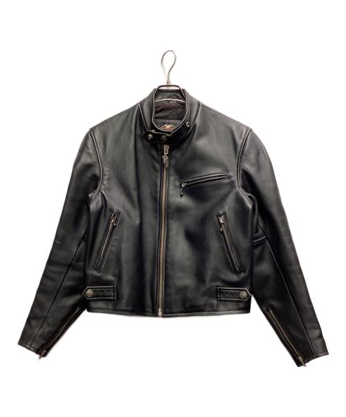 HARLEY-DAVIDSON（ハーレーダビッドソン）HARLEY-DAVIDSON (ハーレーダビッドソン) シングルレザージャケット ブラック サイズ:Lの古着・服飾アイテム