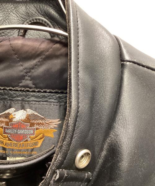 HARLEY-DAVIDSON（ハーレーダビッドソン）HARLEY-DAVIDSON (ハーレーダビッドソン) シングルレザージャケット ブラック サイズ:Lの古着・服飾アイテム
