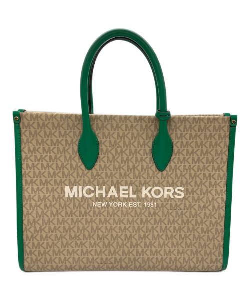MICHAEL KORS（マイケルコース）MICHAEL KORS (マイケルコース) トートバッグ ベージュ×グリーンの古着・服飾アイテム