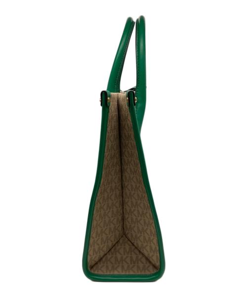 MICHAEL KORS（マイケルコース）MICHAEL KORS (マイケルコース) トートバッグ ベージュ×グリーンの古着・服飾アイテム