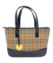 BURBERRY（バーバリー）の古着「ハンドバッグ」｜ベージュ×ブラック