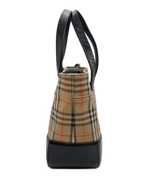 BURBERRY（バーバリー）BURBERRY (バーバリー) ハンドバッグ ベージュ×ブラックの古着・服飾アイテム
