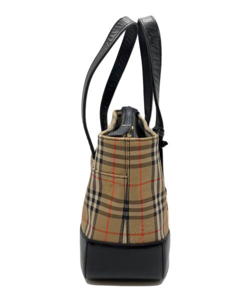 BURBERRY（バーバリー）BURBERRY (バーバリー) ハンドバッグ ベージュ×ブラックの古着・服飾アイテム