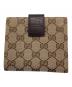 GUCCI (グッチ) 2つ折り財布　GGシェリーライン ホースビット ベージュ×ブラウン：35000円