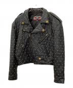 JEFF HAMILTONジェフハミルトン）の古着「ダブルライダースジャケット」｜ブラック