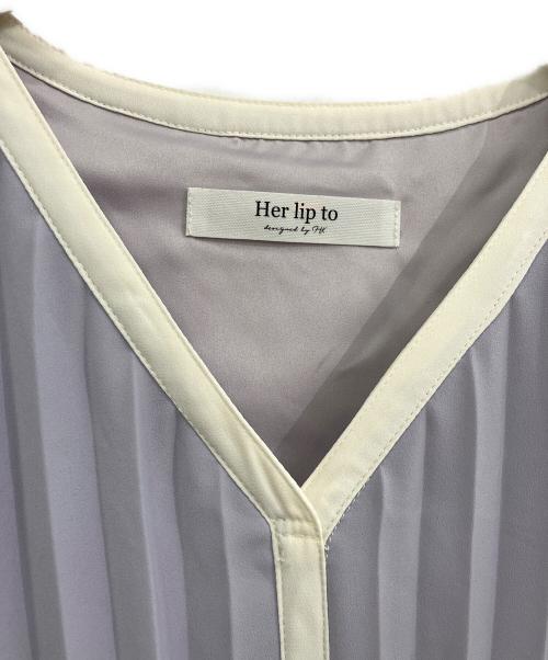 HER LIP TO（ハーリップトゥ）Her lip to (ハーリップトゥ) ノースリーブワンピース パープル サイズ:Sの古着・服飾アイテム