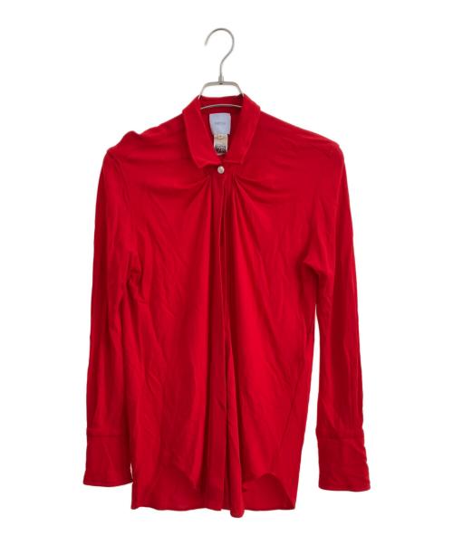 patou（パトゥ）patou (パトゥ) ピーターパンカラージャージーブラウス レッド サイズ:40の古着・服飾アイテム