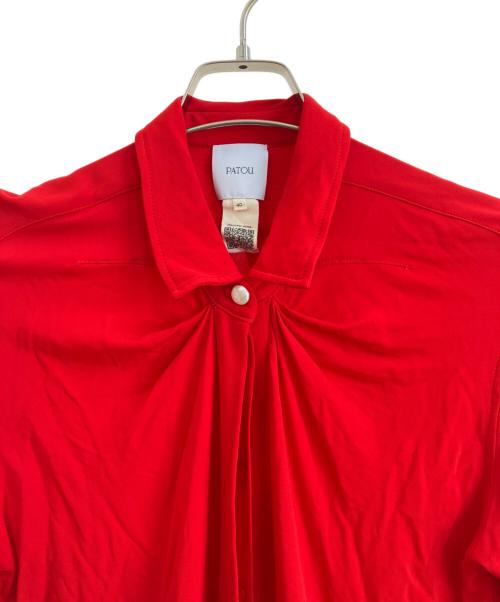 patou（パトゥ）patou (パトゥ) ピーターパンカラージャージーブラウス レッド サイズ:40の古着・服飾アイテム