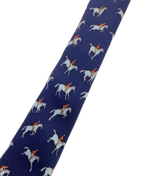 HERMES（エルメス）HERMES (エルメス) ネクタイ ブルー×ネイビー サイズ:　の古着・服飾アイテム