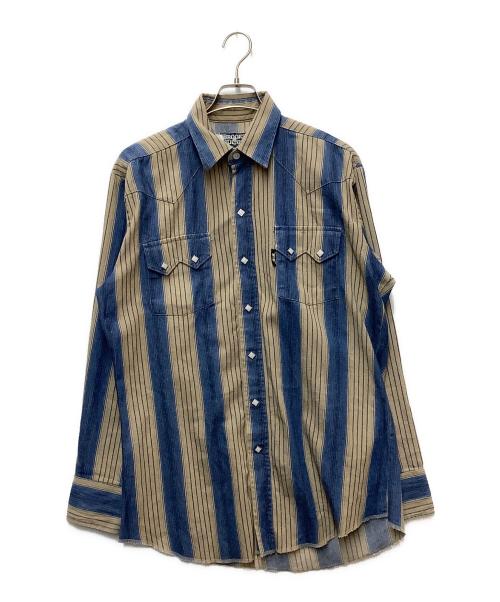 BROOKS & DUNN（ブルックス＆ダン）BROOKS & DUNN (ブルックス＆ダン) 長袖シャツ ベージュ×ブルー サイズ:16・34の古着・服飾アイテム