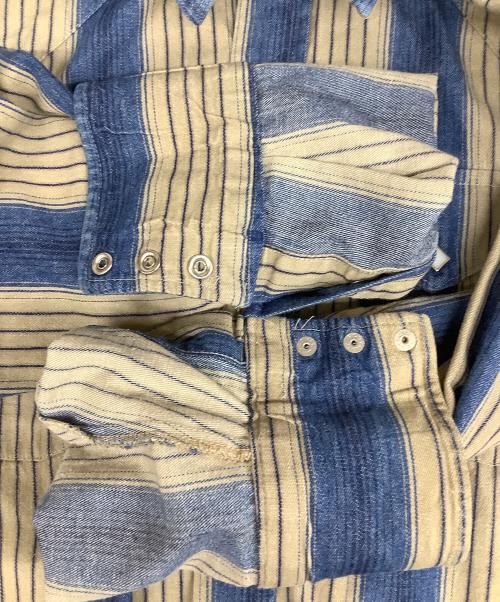 BROOKS & DUNN（ブルックス＆ダン）BROOKS & DUNN (ブルックス＆ダン) 長袖シャツ ベージュ×ブルー サイズ:16・34の古着・服飾アイテム