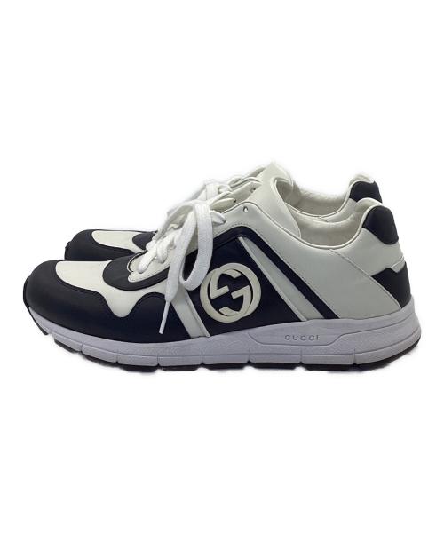 GUCCI（グッチ）GUCCI (グッチ) ローカットスニーカー ホワイト×ネイビー サイズ:24.0cmの古着・服飾アイテム