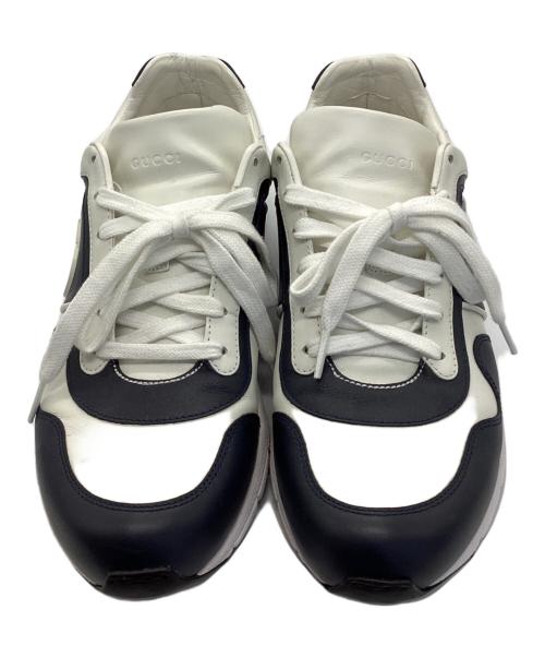 GUCCI（グッチ）GUCCI (グッチ) ローカットスニーカー ホワイト×ネイビー サイズ:24.0cmの古着・服飾アイテム