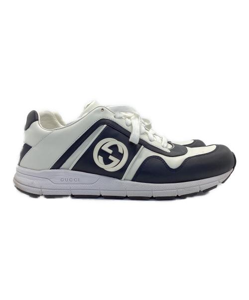 GUCCI（グッチ）GUCCI (グッチ) ローカットスニーカー ホワイト×ネイビー サイズ:24.0cmの古着・服飾アイテム