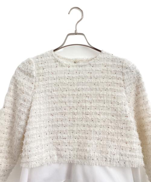 M Maglie le cassetto（エム マーリエ ル カセット）M Maglie le cassetto (エム マーリエ ル カセット) 長袖ブラウス ホワイト サイズ:7の古着・服飾アイテム