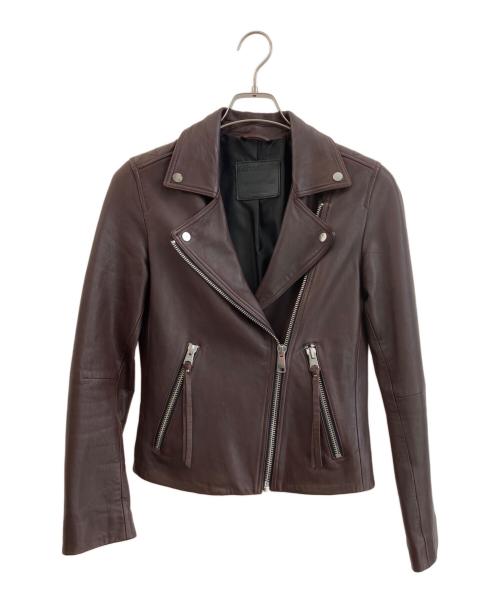 ALL SAINTS（オールセインツ）ALL SAINTS (オールセインツ) レザージャケット ブラウン サイズ:36の古着・服飾アイテム