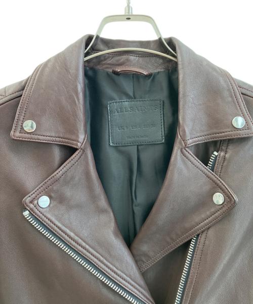 ALL SAINTS（オールセインツ）ALL SAINTS (オールセインツ) レザージャケット ブラウン サイズ:36の古着・服飾アイテム
