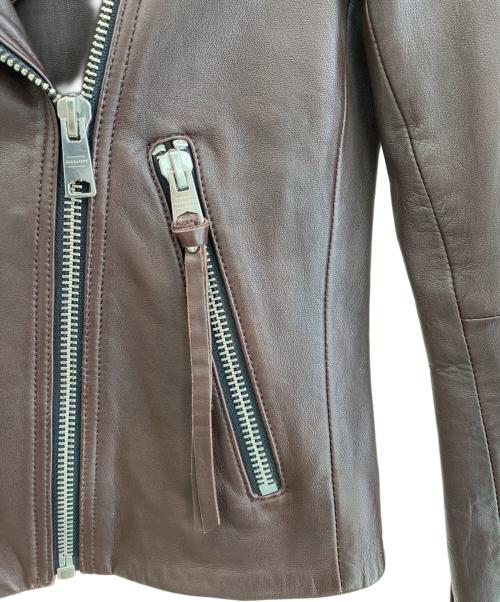 ALL SAINTS（オールセインツ）ALL SAINTS (オールセインツ) レザージャケット ブラウン サイズ:36の古着・服飾アイテム