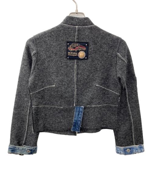 CHOCOLAT AU LAIT（ショコラ オ レ）CHOCOLAT AU LAIT (ショコラ オ レ) 厚手カーディガン グレー×ブルー サイズ:40の古着・服飾アイテム