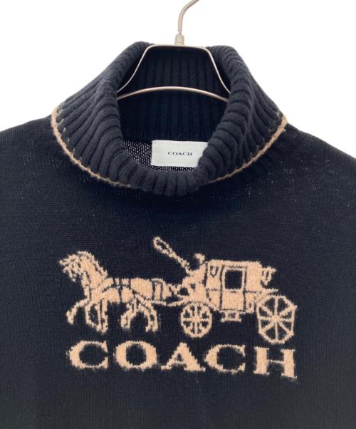 COACH（コーチ）COACH (コーチ) ハイネックニット ブラック サイズ:XSの古着・服飾アイテム