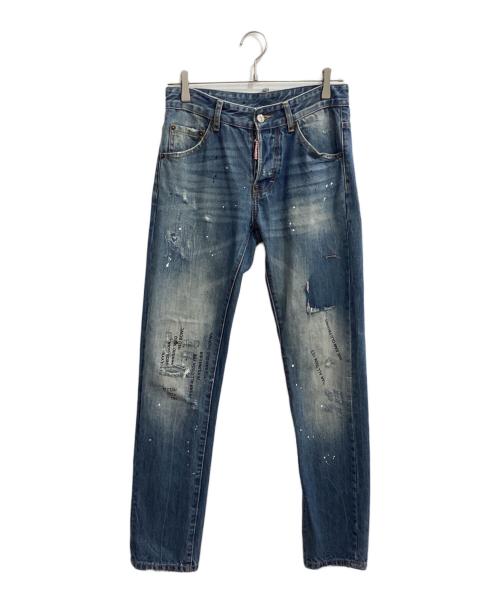 DSQUARED2（ディースクエアード）DSQUARED2 (ディースクエアード) ダメージデニムパンツ ネイビー サイズ:44の古着・服飾アイテム