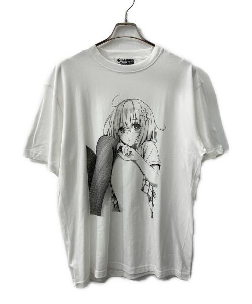 TO LOVEる15周年記念原画展（トラブル15シュウネンゲンガテン）TO LOVEる15周年記念原画展 (トラブル15シュウネンゲンガテン) 半袖カットソー　TO LOVEる15周年記念原画展 ホワイト サイズ:XLの古着・服飾アイテム