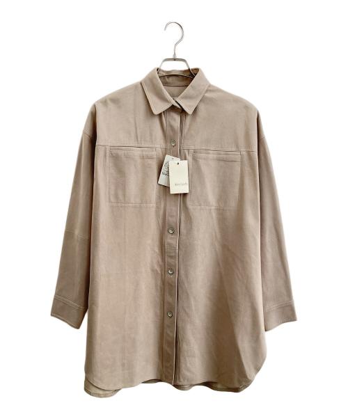 Whim Gazette（ウィムガゼット）Whim Gazette (ウィムガゼット) レザーシャツ ベージュ サイズ:Fの古着・服飾アイテム