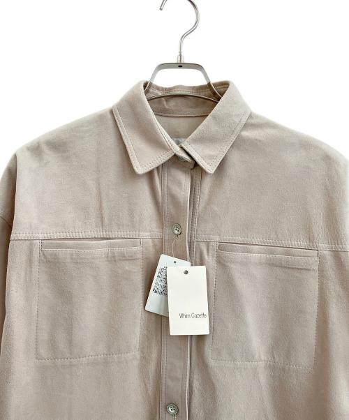 Whim Gazette（ウィムガゼット）Whim Gazette (ウィムガゼット) レザーシャツ ベージュ サイズ:Fの古着・服飾アイテム