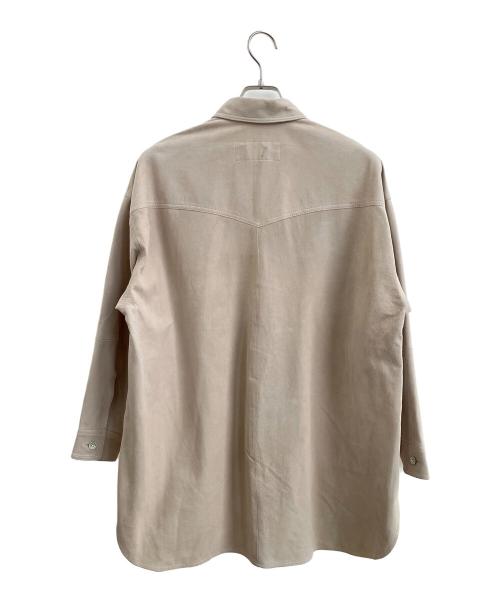 Whim Gazette（ウィムガゼット）Whim Gazette (ウィムガゼット) レザーシャツ ベージュ サイズ:Fの古着・服飾アイテム