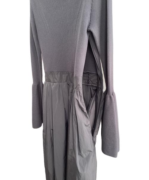 LAGUNA MOON（ラグナムーン）LAGUNA MOON (ラグナムーン) ドッキングタフタニットワンピース グレー サイズ:Mの古着・服飾アイテム