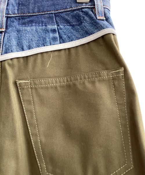 DIESEL（ディーゼル）DIESEL (ディーゼル) サステナブルロングスカート オリーブ×インディゴ サイズ:23の古着・服飾アイテム