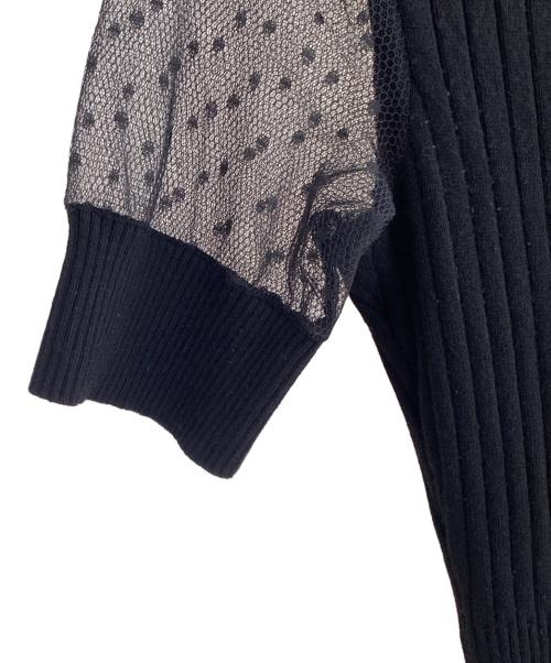 RED VALENTINO（レッドヴァレンティノ）RED VALENTINO (レッドヴァレンティノ) ニットワンピース ブラック サイズ:XSの古着・服飾アイテム