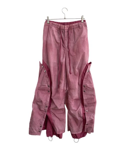 GRANCY（グランシー）grancy (グランシー) Button Layered Design Nylon Pants ピンク サイズ:Mの古着・服飾アイテム