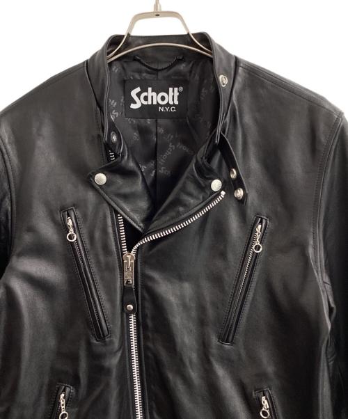 Schott（ショット）Schott (ショット) ライダースジャケット　NEW DOUBLE BREST RIDERS ブラック サイズ:XLの古着・服飾アイテム