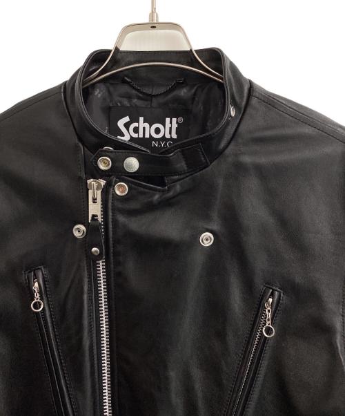 Schott（ショット）Schott (ショット) ライダースジャケット　NEW DOUBLE BREST RIDERS ブラック サイズ:XLの古着・服飾アイテム
