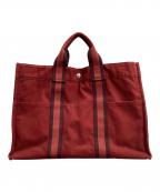 HERMESエルメス）の古着「キャンバストートバッグ」｜レッド