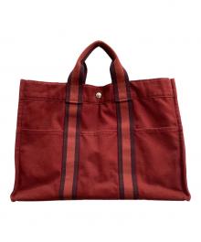 HERMES（エルメス）の古着「キャンバストートバッグ」｜レッド
